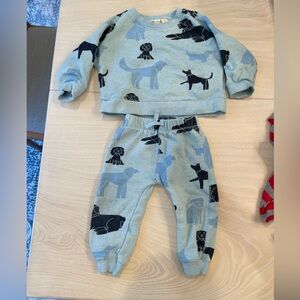 Monica and Andy size 12-18 month blue dog sweatsuit
